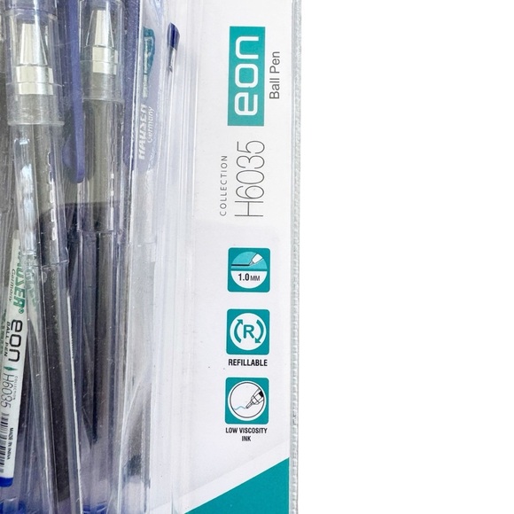 NEW 25 pcs. Hauser EON German Ball Pen BLUE 1.0mm Refillable Comfort Grip - Picture 8 of 10